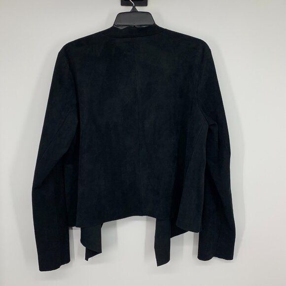 Velvet Graham Jacket Spencer Black Eden Faux Suede Drape Front - Picture 7 of 9